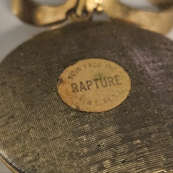 VIntage Avon Rapture Solid Perfume Locket Brooch - Picture 3 of 4